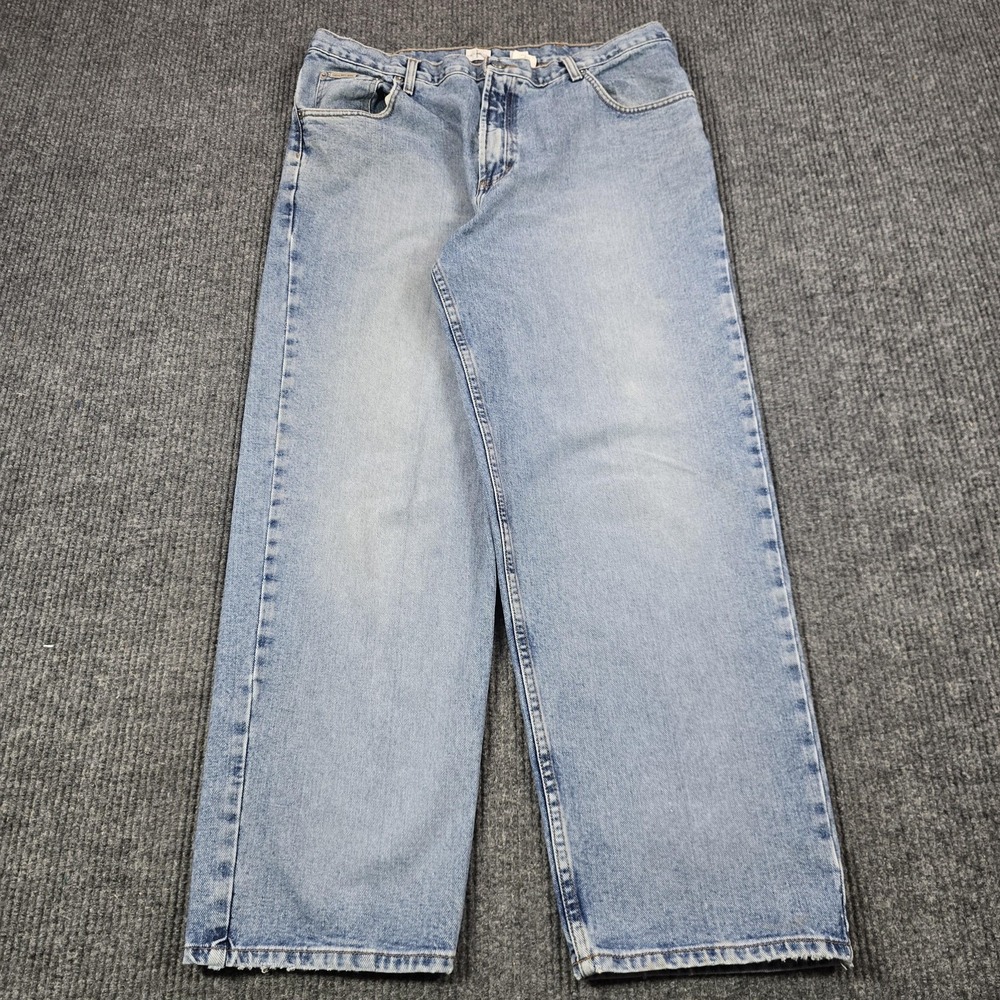 Vintage Calvin Klein Jeans Men 38x30 Sandblast All Over Light Wash Loose Fit Y2K